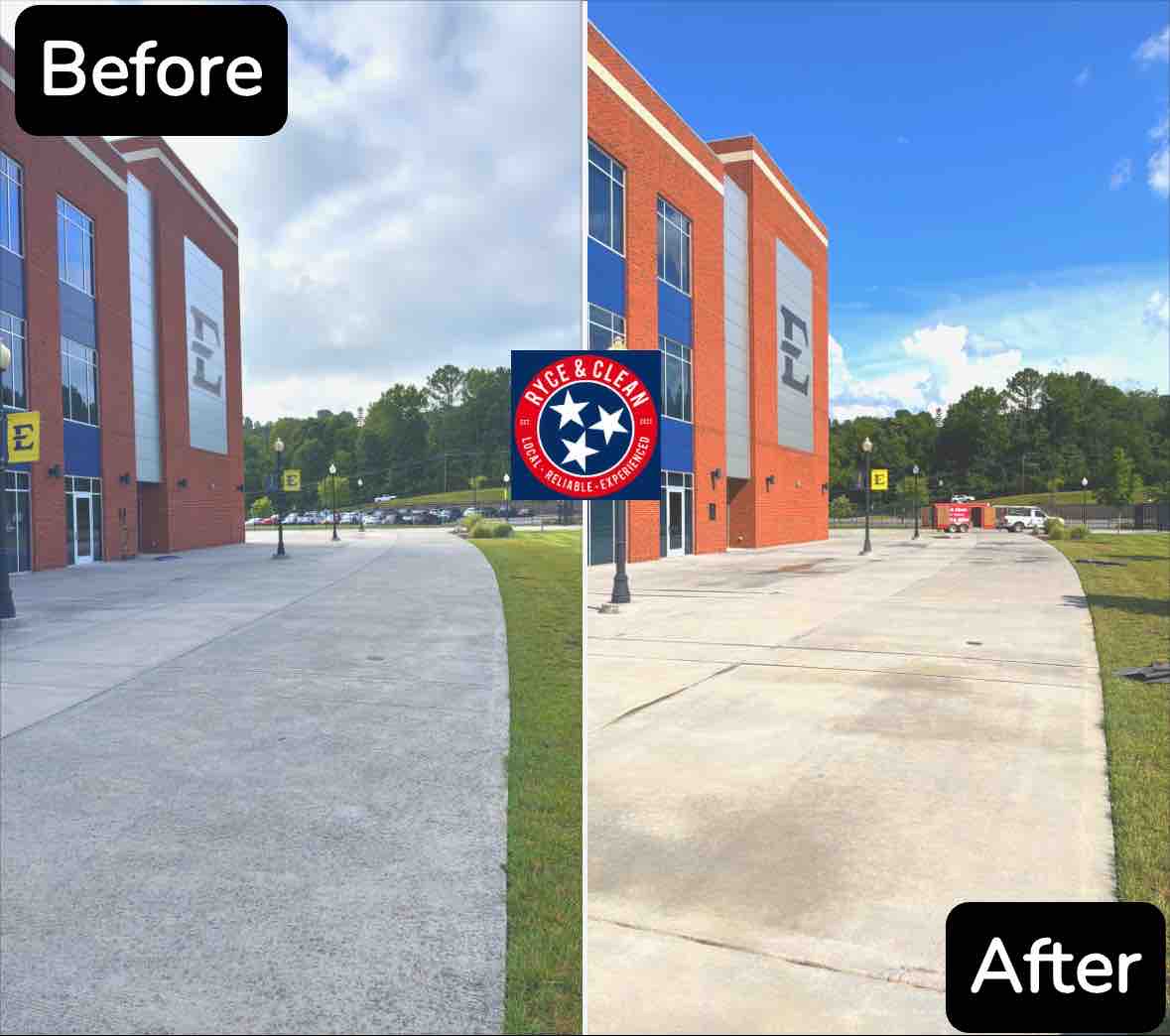 Concrete Cleaning at ETSU Football Stadium – Johnson City’s Trusted Pressure Washing Pros!