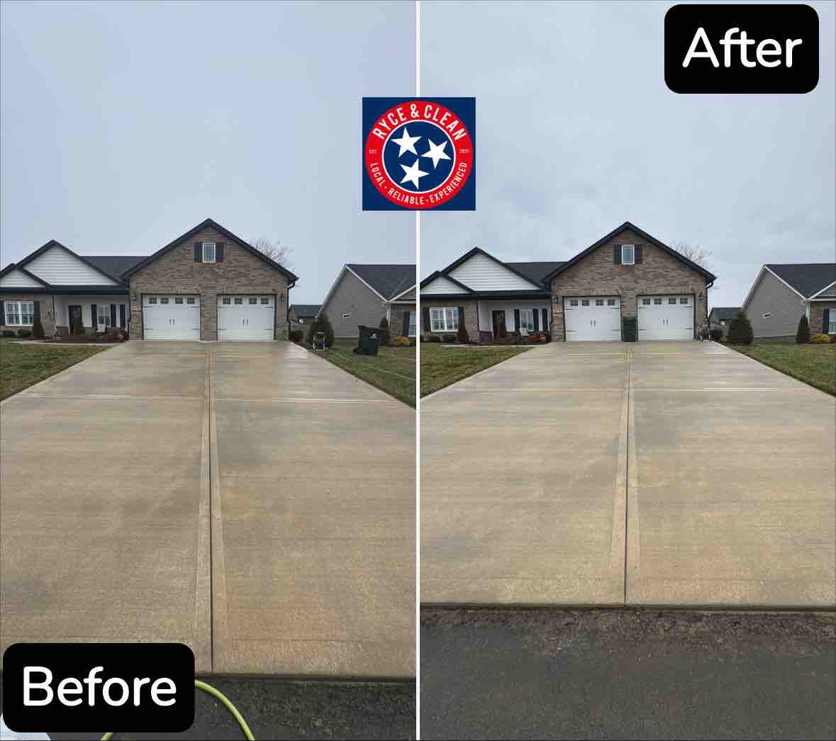 Driveway Cleaning Transformation in Johnson City, Tennessee