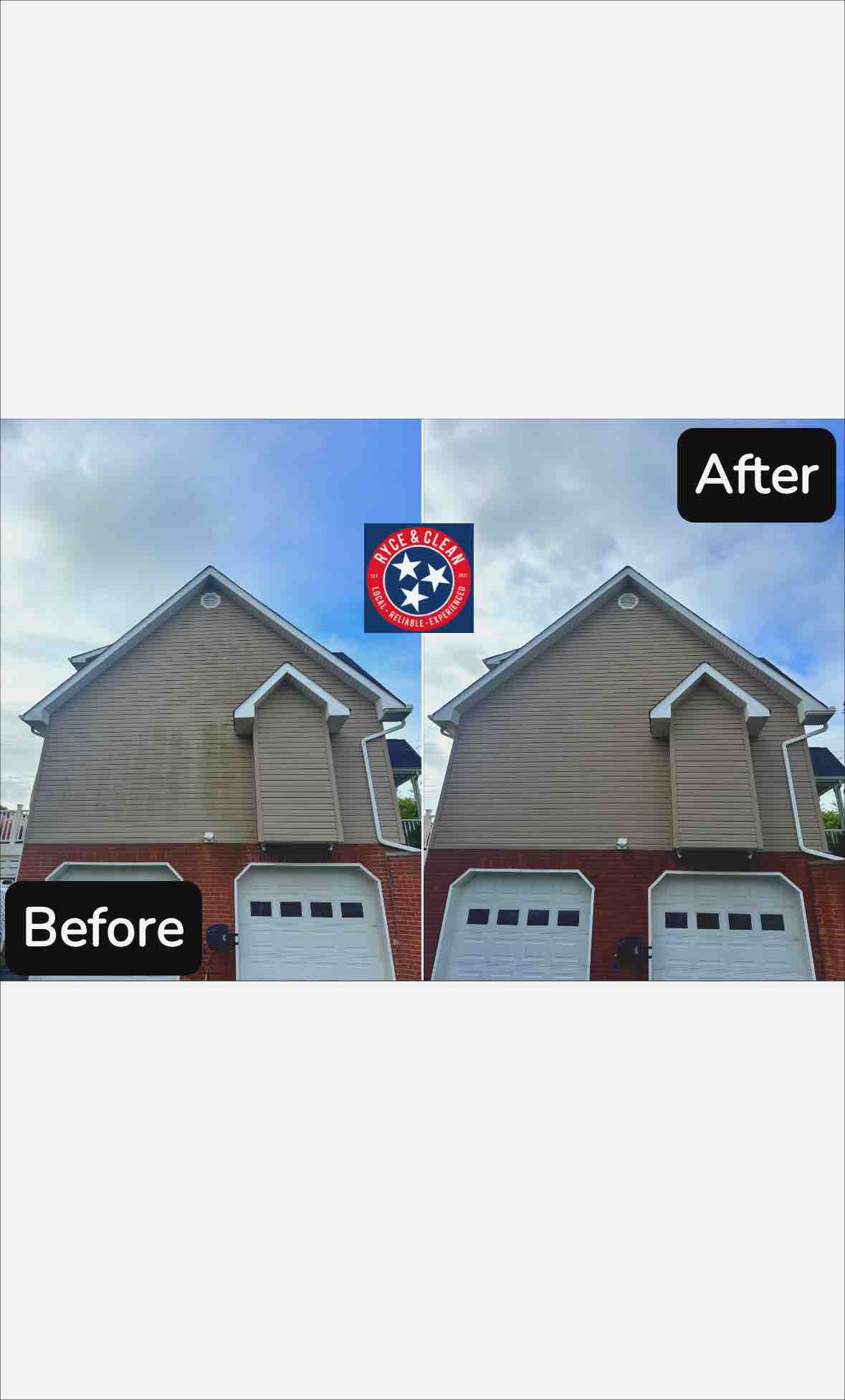 House wash in Gray, Tennessee, and the transformation was unbelievable.